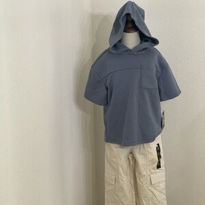 Art Class Blue Hoodie and Cream Pants Set